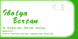 ibolya bertan business card